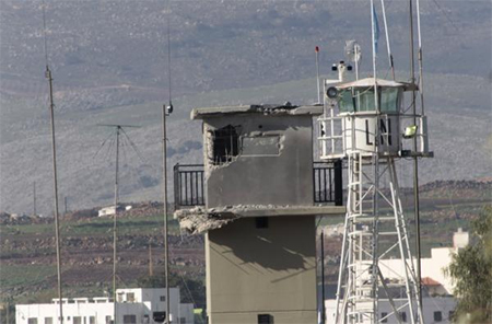 la torre donde impactó el obús israelí que mató al cabo españo Un obús israelí impactó en la torre en la que hacía guardia el cabo español
